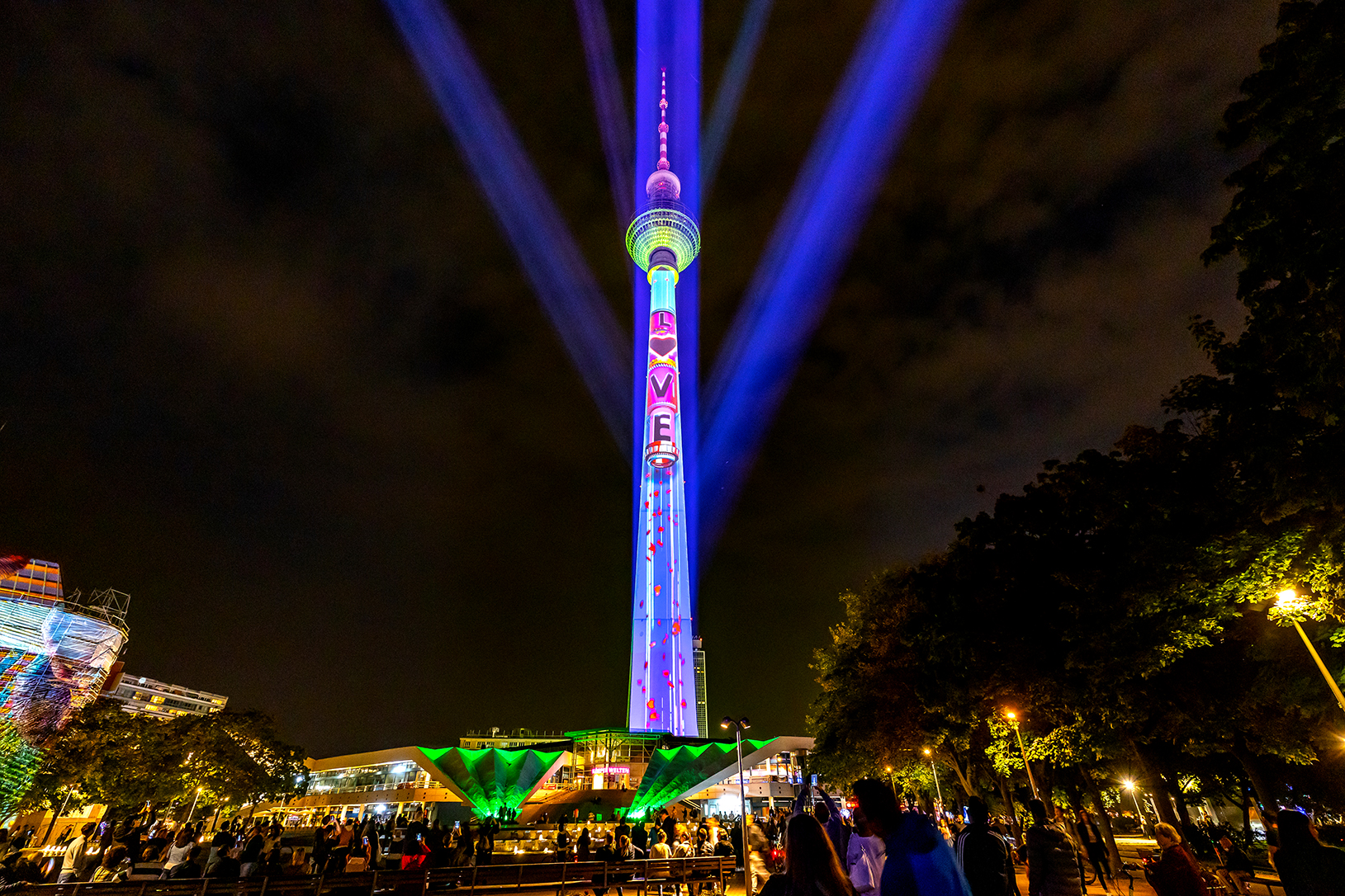 Evolve Love projection mapping Berlin TV Tower