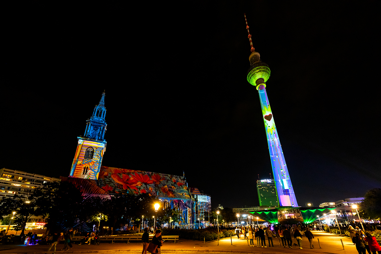 Evolve Love projection mapping Berlin TV Tower