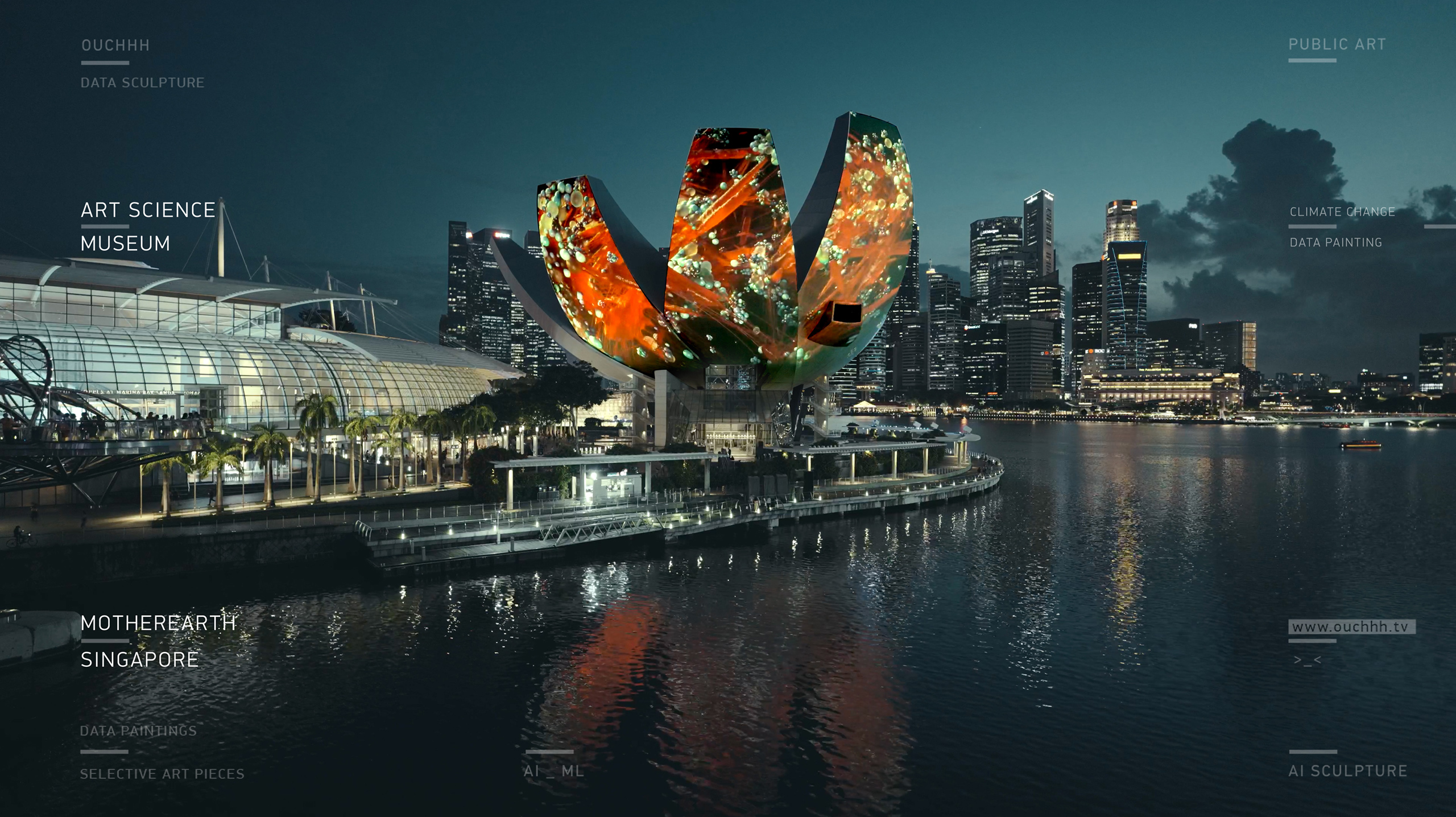 MOTHEREARTH_Climate Change AI Data Painting_Sculpture /  ART SCIENCE MUSEUM_Singapore